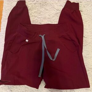 Figs burgundy joggers